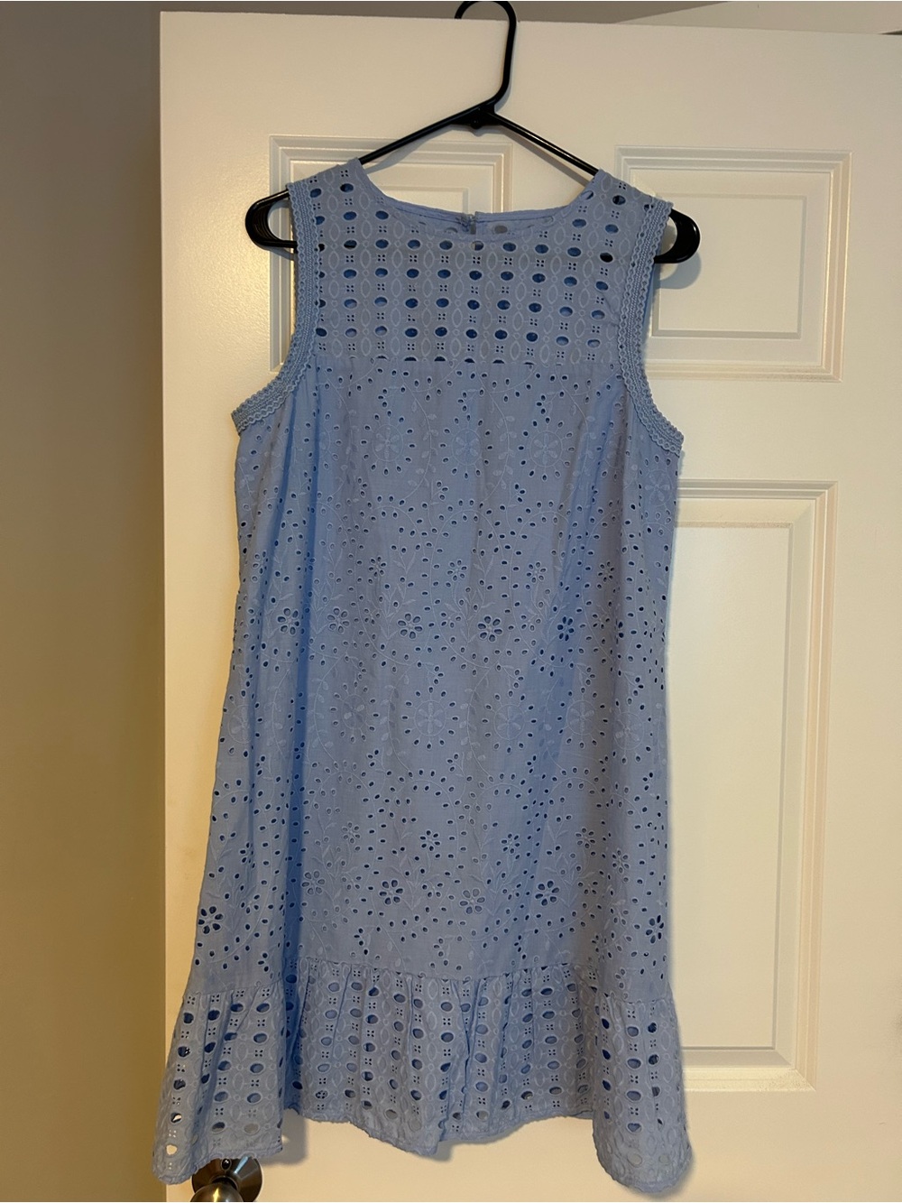 LOFT Light Blue Eyelet Sleeveless Mini Dress